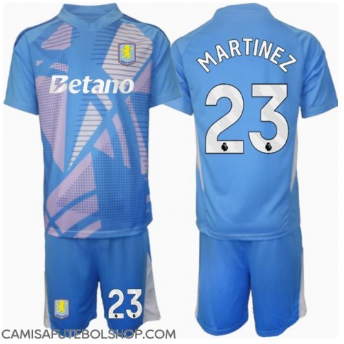 Camisa de time de futebol Aston Villa Emiliano Martinez #23 Goleiro Replicas 3º Equipamento Infantil 2024-25 Manga Curta (+ Calças curtas)